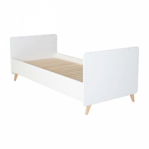 Lit bébé 60x120 cm évolutif en lit junior Loft White