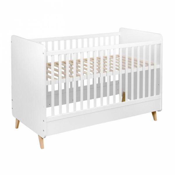 Lit bébé 70x140 cm évolutif en lit enfant Loft White