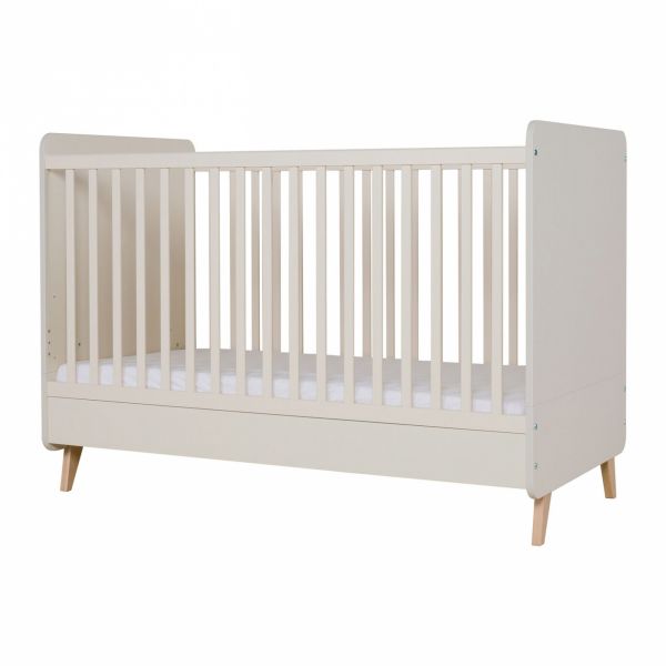 Lit bébé 70x140 cm évolutif en lit enfant Loft Argile