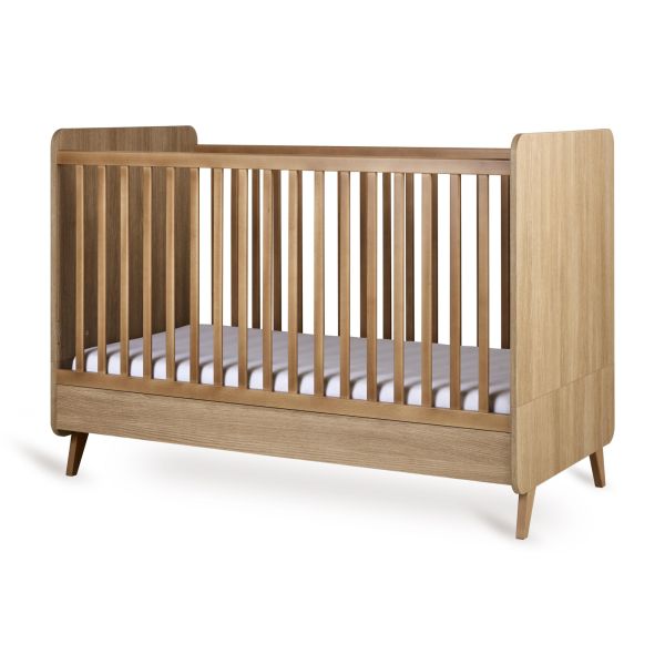 Lit bébé 70x140 cm évolutif en lit enfant Loft Honey Ash