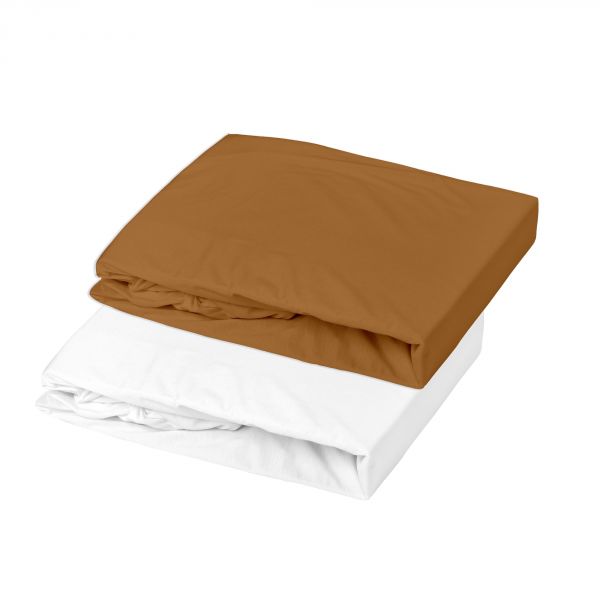 Lot 1 alèse + 1 drap housse 60x120 cm Caramel