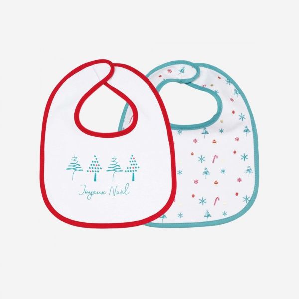 Lot de 2 bavoirs 1er âge Noël