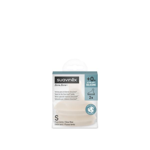 Lot de 2 tétines anti-colique pour biberon Zerø.Zerø Débit Lent Light