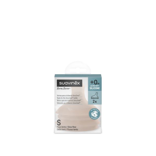 Lot de 2 tétines anti-colique pour biberon Zerø.Zerø Débit Lent Medium
