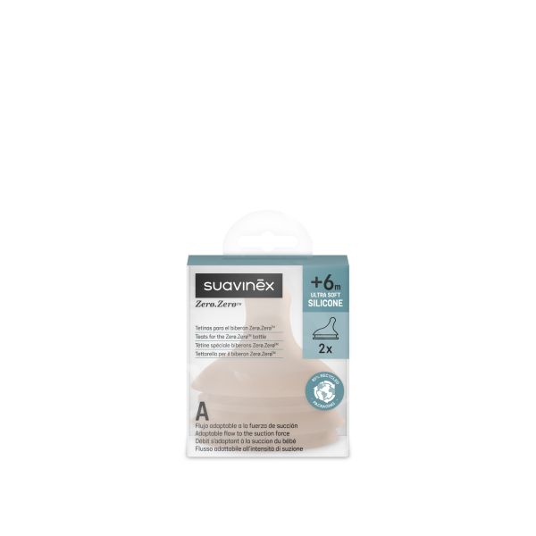 Lot de 2 tétines anti-colique pour biberon Zerø.Zerø spécial allaitement Medium