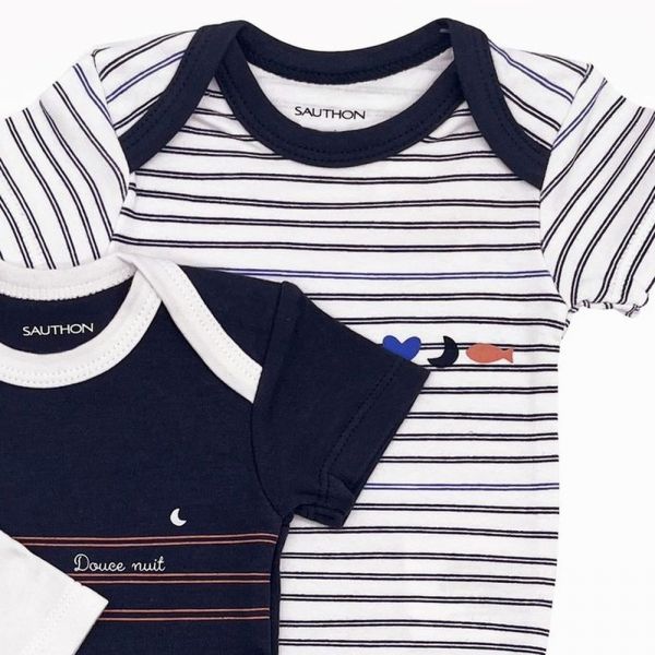 Lot de 3 bodies manches courtes 3 mois Baby sailor