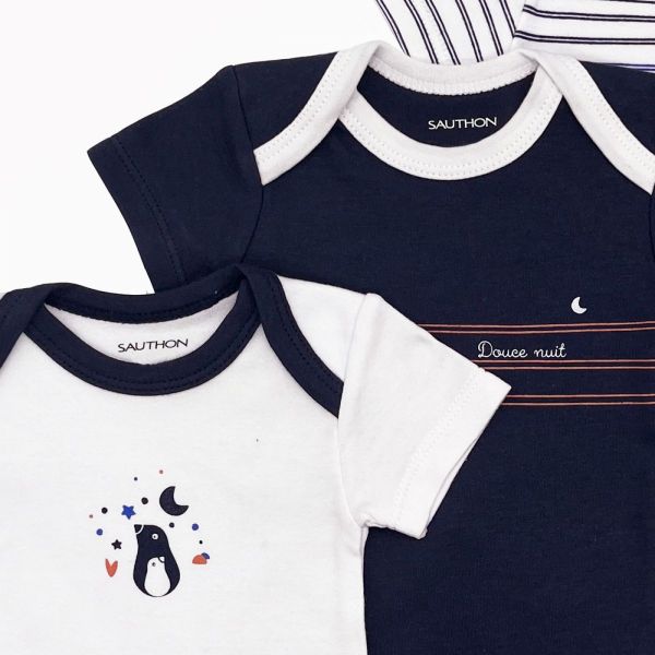 Lot de 3 bodies manches courtes 6 mois Baby sailor