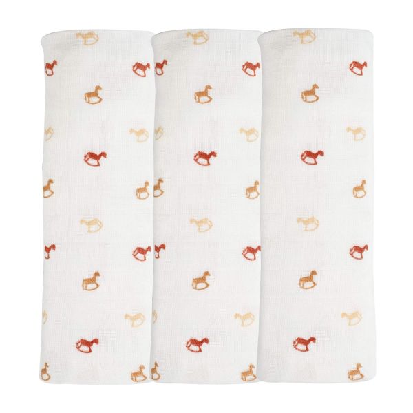 Lot de 3 langes Cheval Ecru