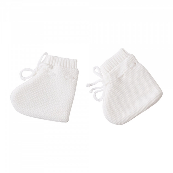 Ensemble naissance bébé brassière, bonnet et chaussons - Blanc