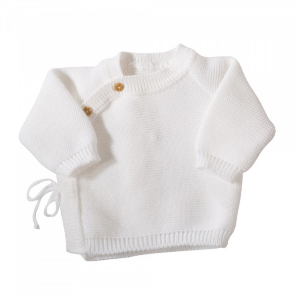 Ensemble naissance bébé brassière, bonnet et chaussons - Blanc