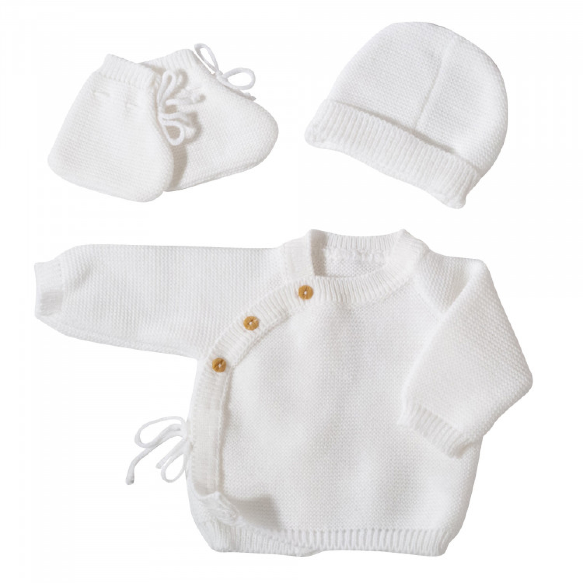 KIT NAISSANCE : couverture bébé + bonnet + chaussons + doudou