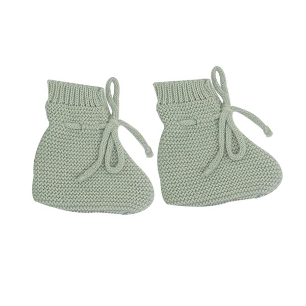 Ensemble naissance bébé brassière, bonnet et chaussons - Vert olive