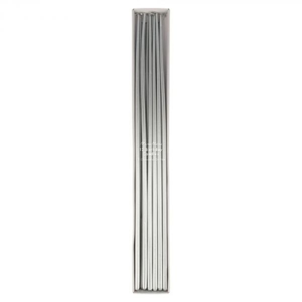 Lot de 12 chandelles Argent