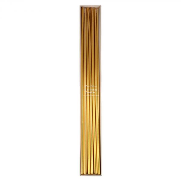 Lot de 12 chandelles Doré