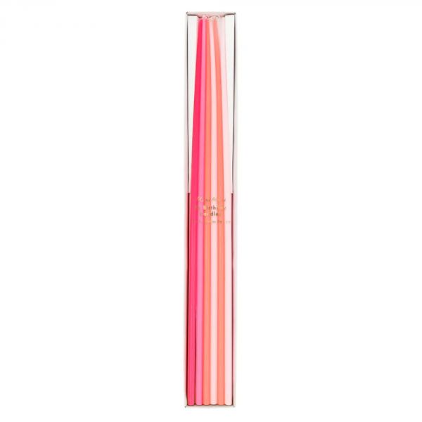Lot de 12 chandelles Rose
