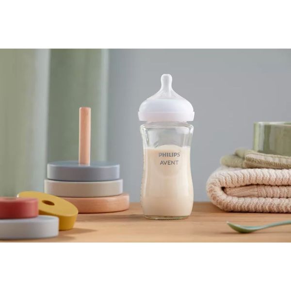 Lot de 2 biberons Natural response verre 240 ml