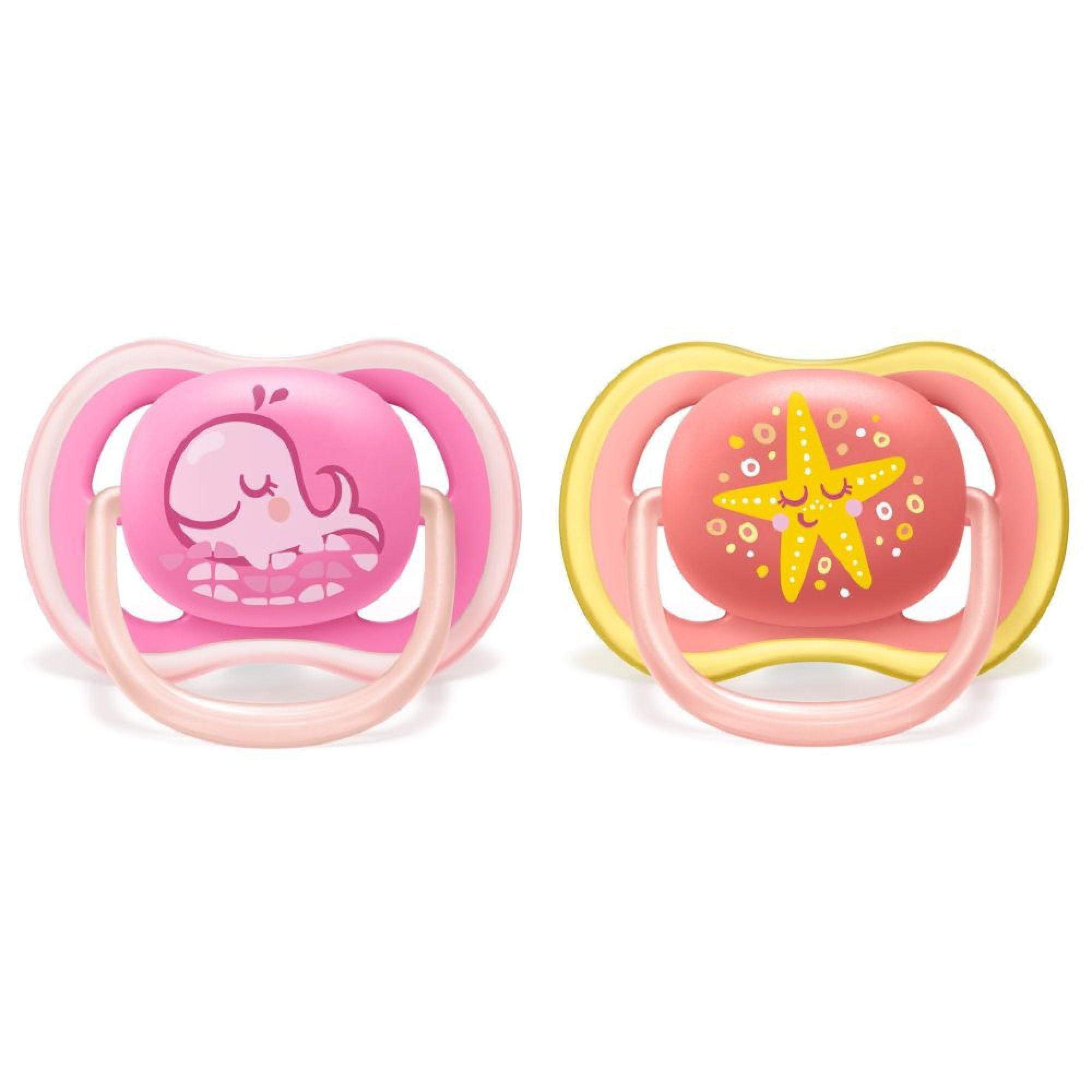 Philips Avent Lot De 2 Sucettes Ultra Aerees Tendance 6 18 Mois Etoile Et Baleine Made In Bebe