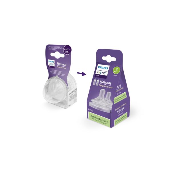 Lot de 2 tétines Natural response 0 mois débit Lent