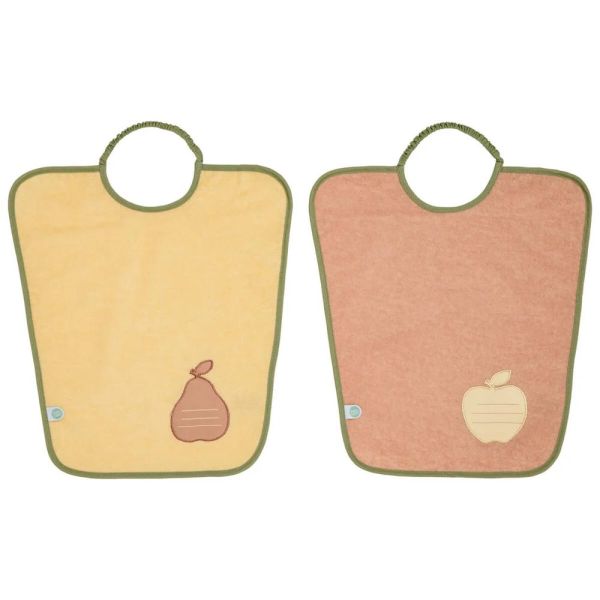 Lot de 2 bavoirs Maternelle Poire + pomme