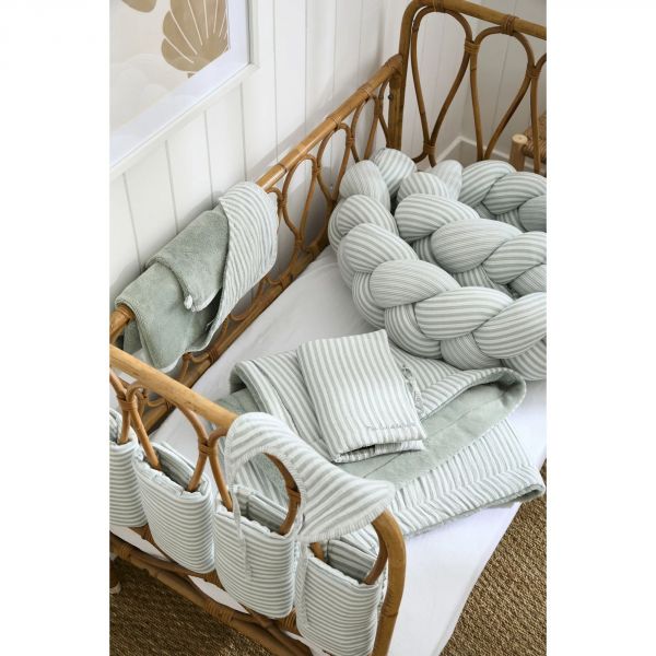 Lot de 2 bavoirs gaze de coton - Soft Stripes vert de gris