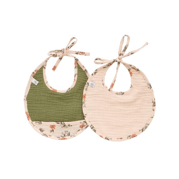 Lot de 2 bavoirs gaze de coton - Secret Cottage