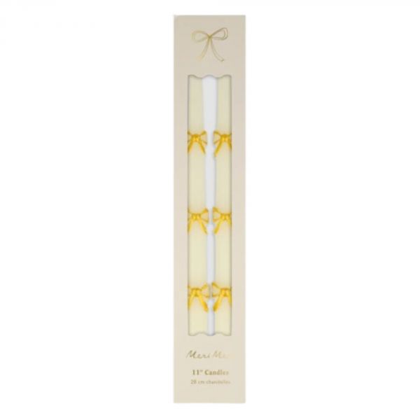 Lot de 2 bougies coniques Nœuds dorés