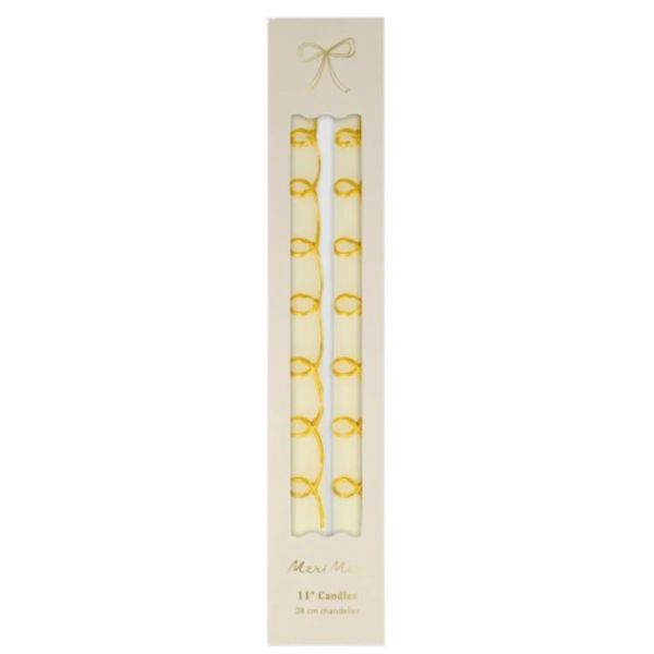 Lot de 2 bougies coniques Tourbillons dorés