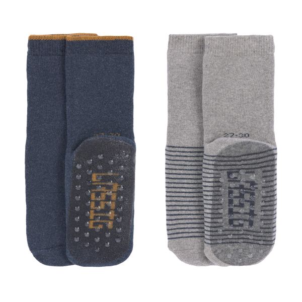 Lot de 2 chaussettes antidérapantes - bleu/gris Multi-coloured