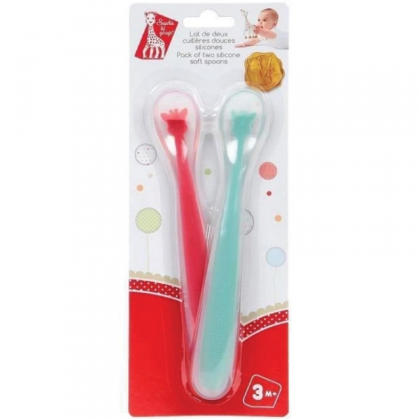 Lot de 2 cuillères en silicone Sophie la girafe