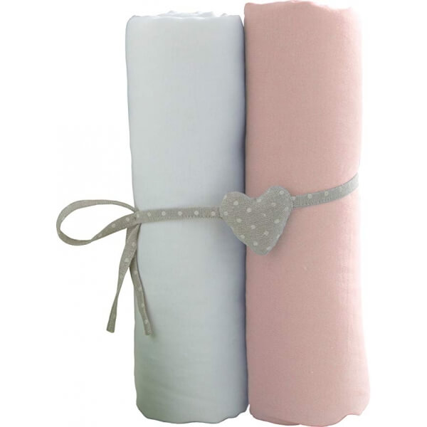 LOT DE 2 DRAPS HOUSSE 70X140 - MOUTARDE & BLANC - LILO BEBE NC