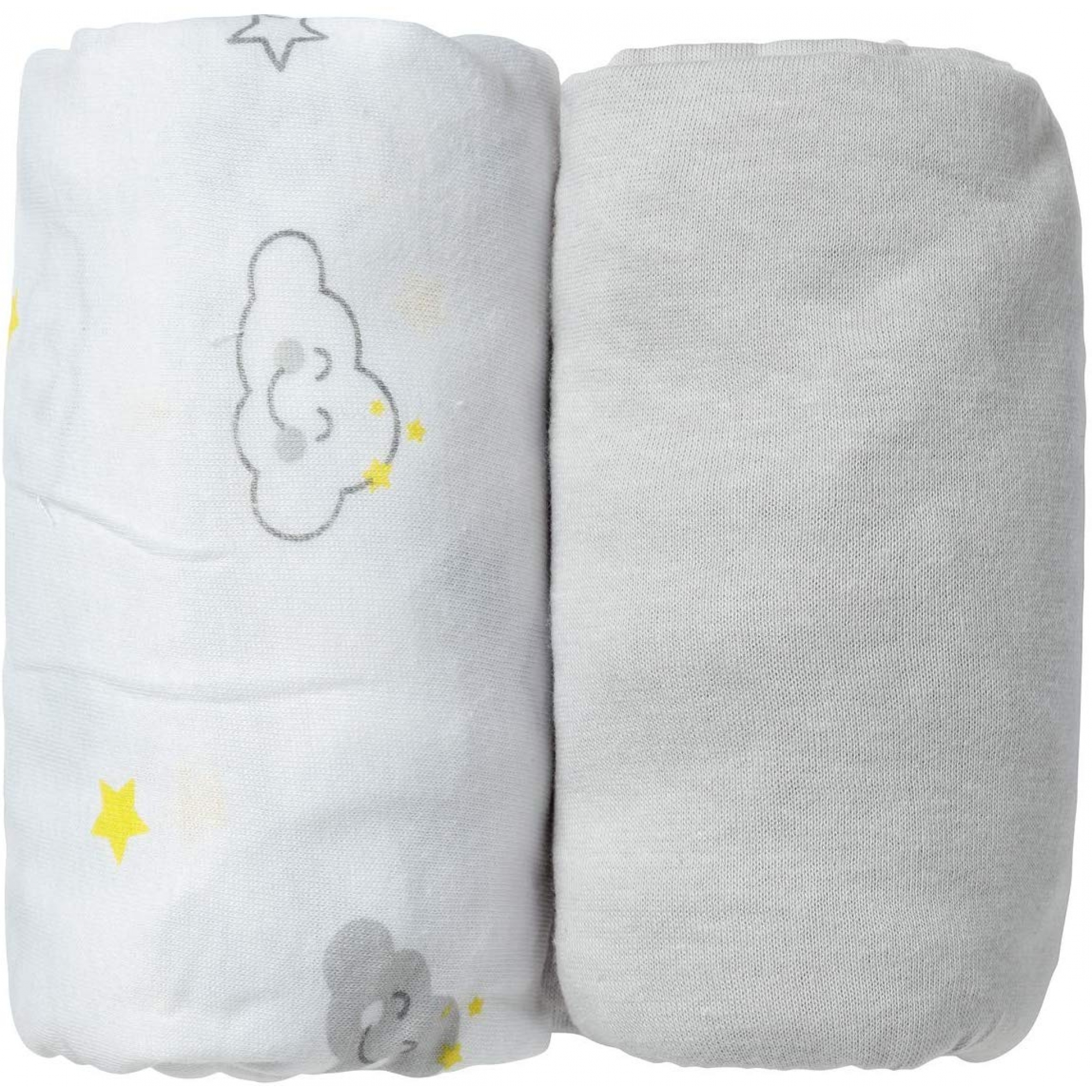 Drap housse Bébé 90 x 55 - lot de 2 draps, pack double drap housse 100%  coton, lit