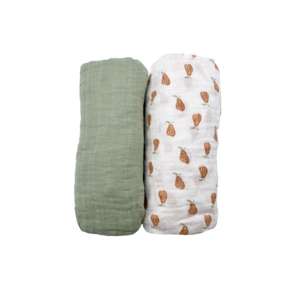 Lot de 2 draps housse coton bio Botanica