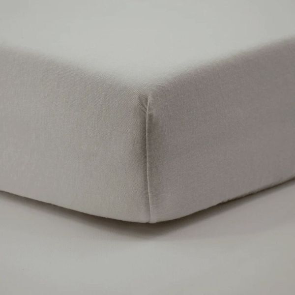 Lot de 2 Draps housse jersey Blanc - Ecru
