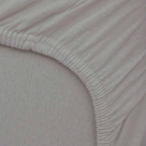 Lot de 2 Draps housse jersey Blanc - Ecru
