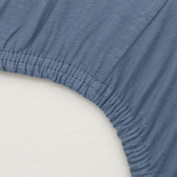 Lot de 2 Draps housse jersey bio 60 x 120 cm - Ecru / Bleu