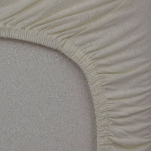 Lot de 2 Draps housse jersey bio 70 x 140 cm - Ecru / Bleu orage