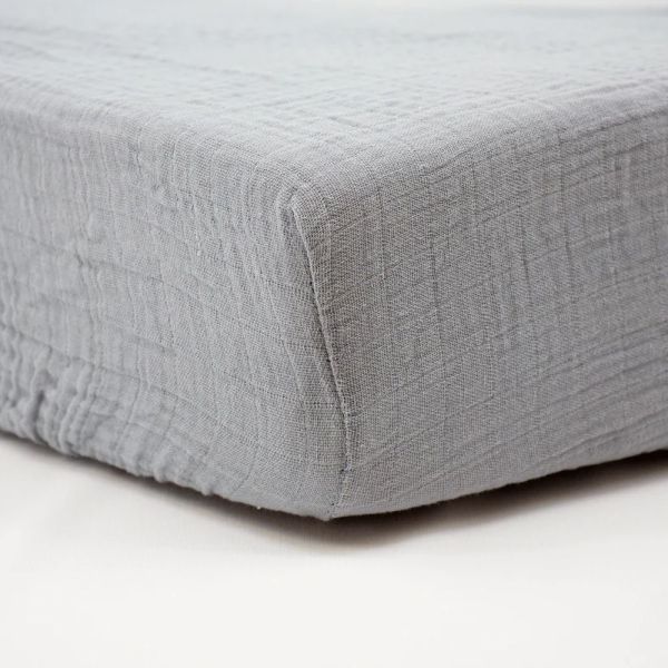 Lot de 2 Draps housse Double gaze 70 x 140 cm - Ecru / Gris