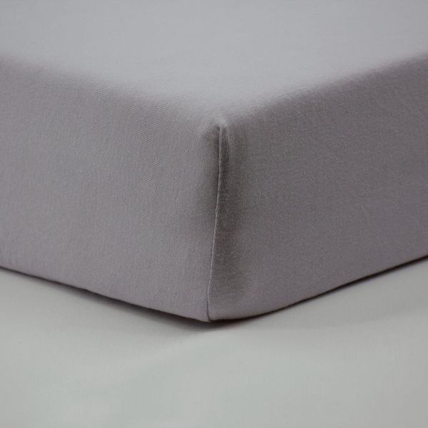 Lot de 2 Draps housse jersey bio 70 x 140 cm - Ecru / Gris