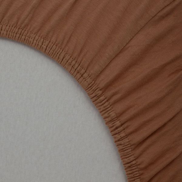 Lot de 2 Draps housse jersey bio 70 x 140 cm - Ecru / Noix de pécan