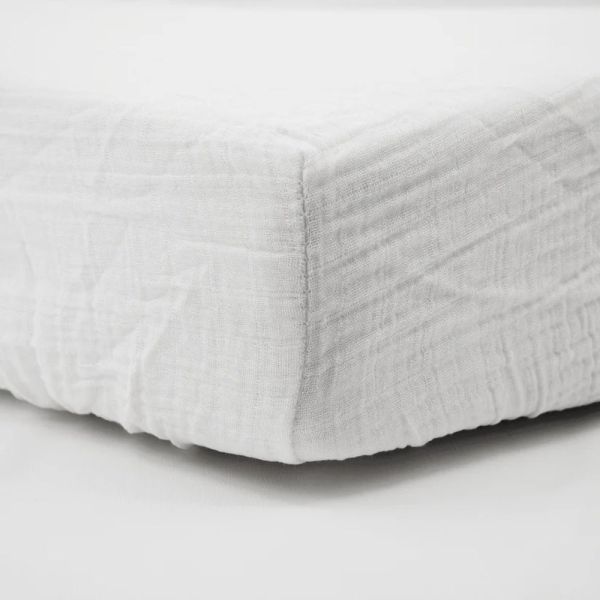 Lot de 2 Draps housse Double gaze 70 x 140 cm - Ecru / Taupe