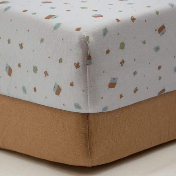 Lot de 2 Draps housse jersey bio 70 X 140 cm - Maisons - pécan