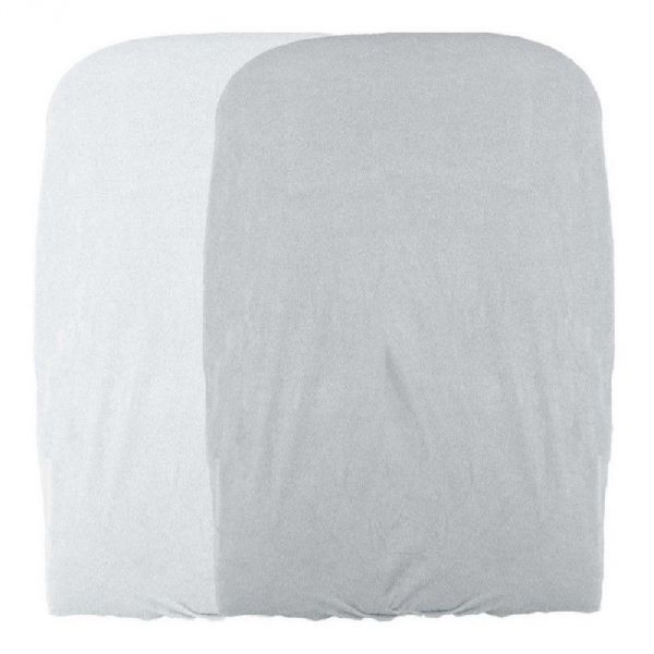 Lot de 2 housses de matelas à langer Blanc / Perle