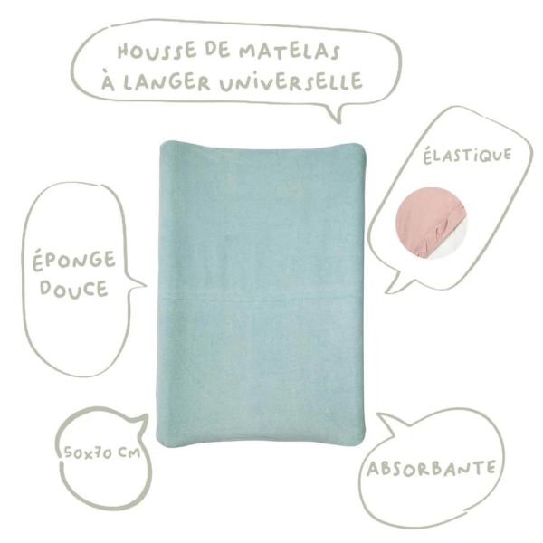 Lot de 2 housses matelas à langer 50 x 70 cm