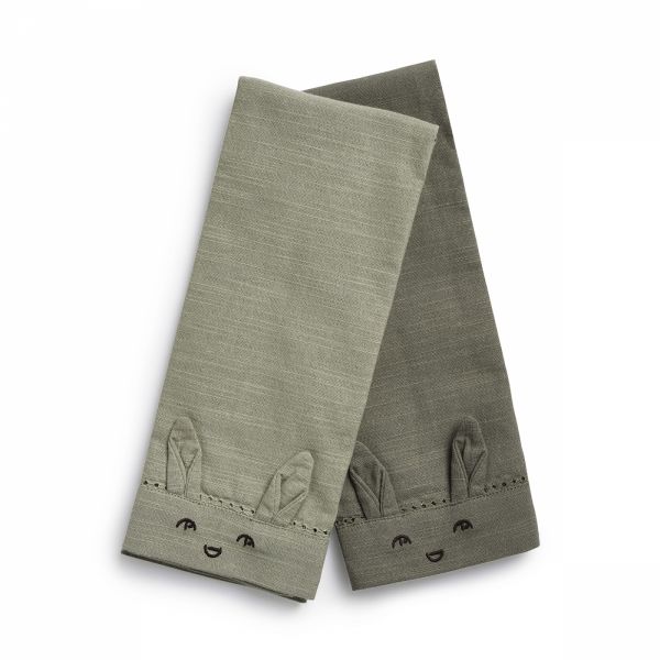 Lot de 2 serviettes de table Mineral Green et Hazy Jade