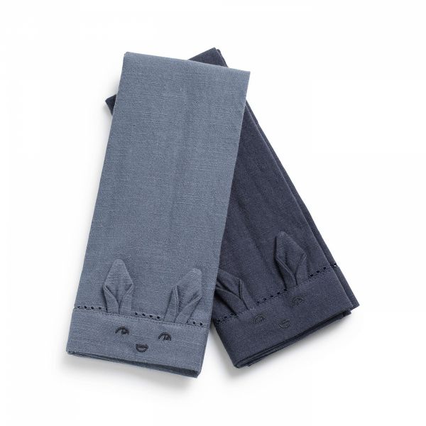 Lot de 2 serviettes de table Tender Blue et Juniper Blue