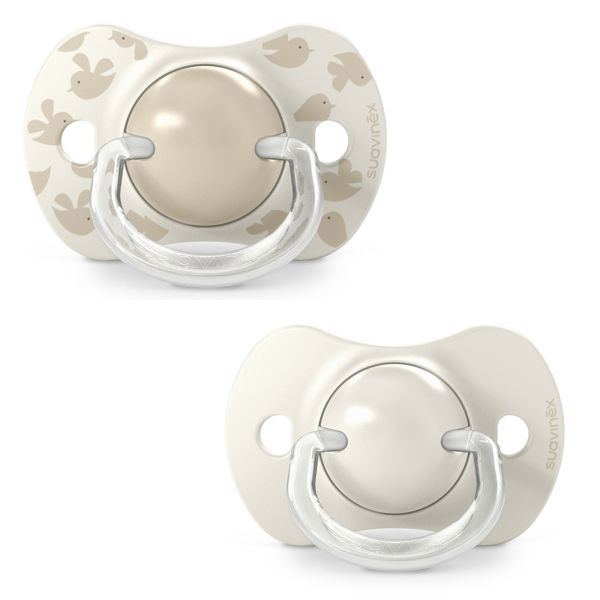 Lot de 2 sucettes symétriques SX Pro Birdies 6-18 mois Beige