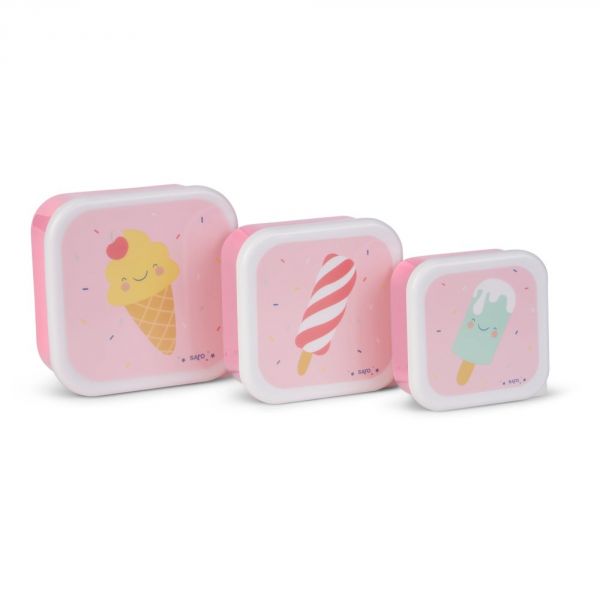 Lot de 3 Lunch box enfant Rose