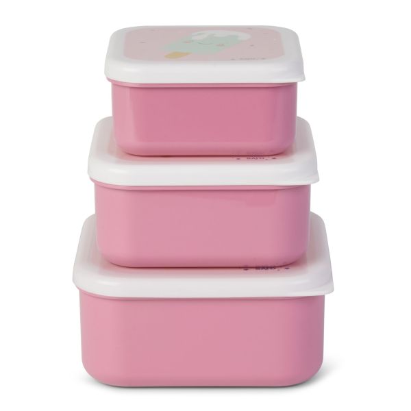 Lot de 3 Lunch box enfant Rose