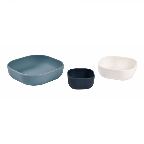 Lot de 3 bols silicone Night / Cotton / Baltic