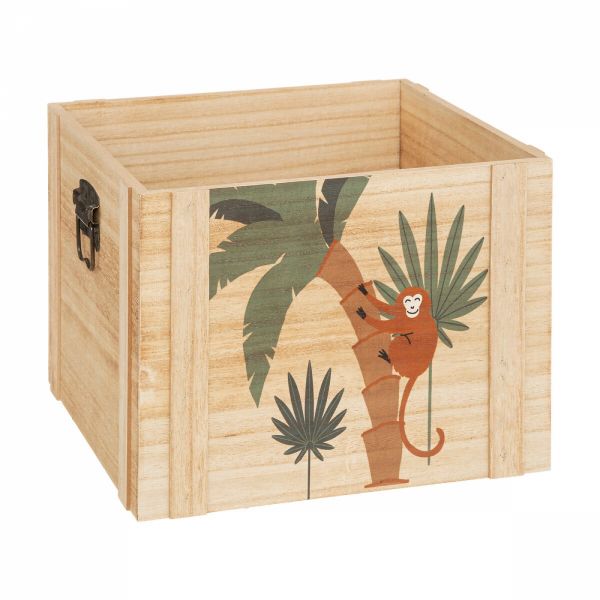 Lot de 3 cagettes de rangement Jungle